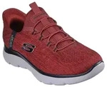 Slip-On Sneaker SKECHERS "SUMMITS-KEY PACE", Herren, Gr. 44, rot (rot, schwarz),