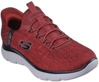 Slip-On Sneaker SKECHERS "SUMMITS-KEY PACE", Herren, Gr. 44, rot (rot, schwarz),