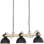 EGLO H&auml;ngeleuchte "LUBENHAM H&auml;ngelampe, Stahl und Holz, E27, IP20, Esszimmerlampe,