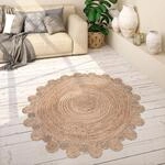 Paco Home Teppich "Viborg 592" rund 13 mm H&ouml;he handgefertigter Natur-Teppich, Jute,