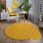 Sanat Teppich "Uni" rund 13 mm H&ouml;he robuster Kurzflorteppich, gro&szlig;e...