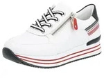 Plateausneaker REMONTE, Damen, Gr. 42, bunt (wei&szlig;, dunkelblau), Leder, Schuhe