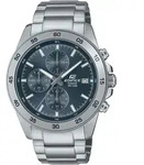 Chronograph CASIO EDIFICE, silber (petrol, edelstahlfarben), Armbanduhren, Herren,