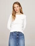 3/4-Arm-Shirt TOMMY HILFIGER "NEW CODY BOAT-NECK", Damen, Gr. XXS, wei&szlig; (nos...