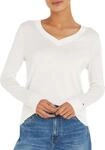 V-Ausschnitt-Pullover TOMMY HILFIGER "CO JERSEY STITCH V-NK SWEATER", Damen, Gr. XXS