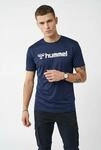 Trainingsshirt HUMMEL "hmlLOGO JERSEY S/S", Damen, Gr. XXL (56), blau (marine),