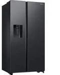 SAMSUNG Side-by-Side "RS62DG5003S9", E (A-G), silber (premium schwarz steel), mit SAMSUNG Side-by-Side "RS62DG5003S9", E (A-G), silber (premium schwarz steel), mit