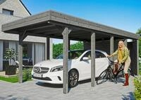 Skanholz Einzelcarport "Friesland Set 2" Massivholz 270 cm dunkelgrau