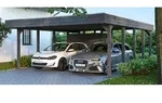 Skanholz Doppelcarport "Friesland Set 4" Massivholz 514 cm dunkelgrau