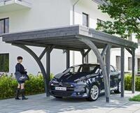 Skanholz Einzelcarport "Friesland Set 6" Massivholz 270 cm dunkelgrau