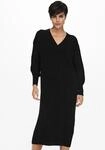Strickkleid ONLY "ONLNEW TESSA L/S MIDI V DRESS", Damen, Gr. XS, N-Gr, schwarz,