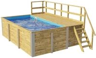 weka Rechteckpool "595 Gr.1 mit Sonnendeck und Technikraum" BxLxH: 309x416x116 cm.