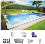 KWAD Rechteckpool "mit Ecktreppe" 8x4, 7x3,5 oder 6x3m H&ouml;he: 1,50m, mit Foliensack