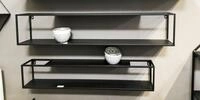 HAKU Wandregal "H&auml;ngeregal, Wandboard" Set, rechteckig - aus Metall Schwarz - B/T/H