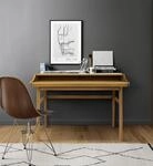 Woodman Schreibtisch "Carteret" edles Holzfurnier aus Eiche, Gestell Massivholz,