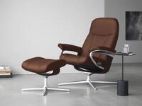 Stressless Relaxsessel "Consul" mit Cross Base, Gr&ouml;&szlig;e S, M & L, Holzakzent Braun