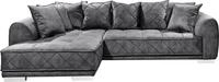 Ecksofa ED EXCITING DESIGN "Sentina L-Form", grau (anthrazit), B:319cm H:73cm