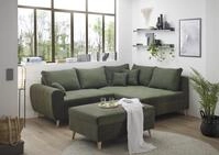 ED EXCITING DESIGN Ecksofa "Calanda L-Form" mit Hocker & 3 Zierkissen