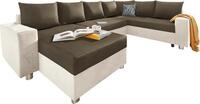 COLLECTION AB Wohnlandschaft "Paris U-Form, B: 310 cm" Zierkissen & Federkern,