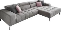 Die PlanBar Ecksofa "MP-IN18022 L-Form" mit Kopfteilverstellung & Zierkissen,