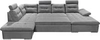 ED EXCITING DESIGN Wohnlandschaft "Jakarta U-Form mit Bettfunktion, Bettkasten"