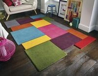 FLAIR RUGS Wollteppich "Abstract Collage, 100% Wolle" rechteckig 11 mm H&ouml;he...