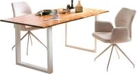 SalesFever Baumkantentisch "Tisch mit Baumkante im Naturlook" Metall triff Akazie