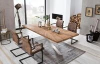 SIT Esstisch "Visby Teakholz Massivholztisch mit Sonnen-Design & Stern-Gestell" 50 mm