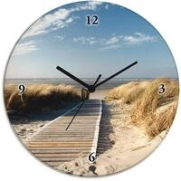 Artland Wanduhr "Nordseestrand auf Langeoog - Steg" wahlweise mit Quarz- oder