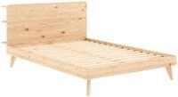 Karup Design Bettgestell "RETREAT BED" aus Kiefer massiv mit Lattenrost, Kopfteil mit
