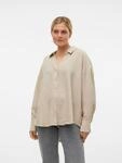 Vero Moda Langarmbluse "VMMELANEY QUEENY LS SHIRT WVN NOOS" Kunstfaser, loose fit