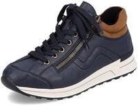 Sneaker RIEKER, Damen, Gr. 37, blau (blau, braun), Synthetik, Schuhe Sneaker,