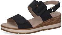 Keilsandalette CAPRICE, Damen, Gr. 37, blau (dunkelblau), Nubukleder, Schuhe,