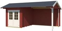 LASITA MAJA Gartenhaus "Kenzo 300" Blockbohlenhaus 34mm mit Anbau