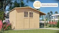 KONIFERA Gartenhaus "Alto 4 PLUS Fineline Satteldach" mit Anbaudach
