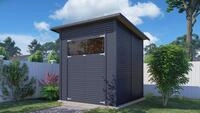 BERTILO Gartenhaus "Pent Modern 3, in verschiedenen Farben" mit hohen Seitenw&auml;nden