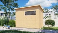 BERTILO Gartenhaus "Pent Modern 4, in verschiedenen Farben" mit hohen Seitenw&auml;nden