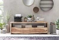 Lowboard SIT "Massives Lowboard aus Akazienholz mit nat&uuml;rlicher Baumkante", beige