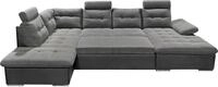ED EXCITING DESIGN Wohnlandschaft "Jakarta U-Form mit Bettfunktion, Bettkasten"