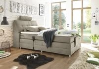 Boxspringbett ED EXCITING DESIGN "Palermo", beige (beige, soro 23 sand), B:120cm