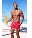 Badeshorts BENCH. "Bradley", Herren, Gr. S (46/48), N-Gr, rot, Polyester,