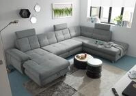 ED EXCITING DESIGN Wohnlandschaft "Alba U-Form" mit Bettfunktion, Bettkasten,