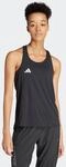 Lauftop ADIDAS PERFORMANCE "ADIZERO E TANK", Damen, Gr. S, schwarz, Obermaterial:
