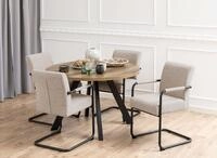 ACTONA GROUP Esstisch "Zalida Esszimmertisch, rund," Eichenoptik, schwarze