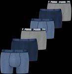 PUMA Boxershorts "PUMA MEN EVERYDAY BOXER" Packung, 6er Pack, Elastischer Logobund,
