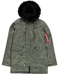 Winterjacke ALPHA INDUSTRIES "N-3B VF 59 Vintage Fit W", Damen, Gr. XS, gr&uuml;n