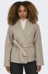 Kurzmantel ONLY "ONLAUGUSTA LIFE SHORT COAT OTW", Damen, Gr. XS, grau (fungi