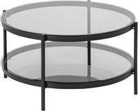 ACTONA GROUP Couchtisch "Bayern" Rauchfarbene Glastischplatte, Metallgestell,