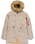Winterjacke ALPHA INDUSTRIES "N-3B VF 59 Vintage Fit W", Damen, Gr. XS, beige