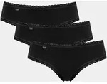 Hipster SLOGGI "24/7 Cotton Lace", Damen, Gr. 36, schwarz, Single Jersey,